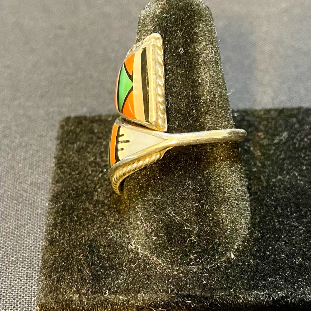 Inlay ring - size 7.5 - Picture 2 of 5
